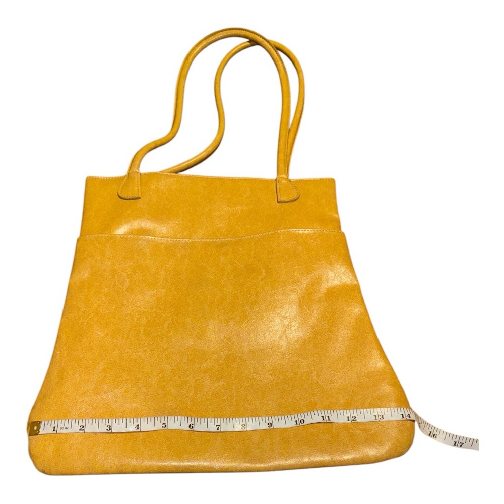 Sabina New York Beige Gold Tone Leather Shoulder Handbag Floral Lining - Picture 9 of 10